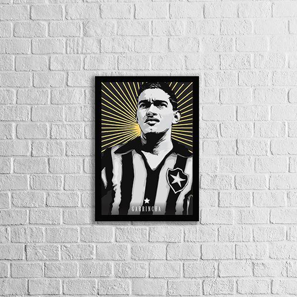 Quadro Garrincha Camisa Do Botafogo 24x18cm Moldura:madeira P