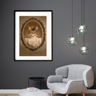 Quadro Gata Provencal - 60x48cm Moldura:madeira Branca