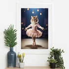 Quadro Gatinha Bailarina - 60x48cm Moldura Preta