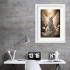 Quadro Gatinho Anjo- 60x48cm Moldura Branca