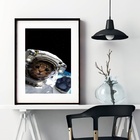 Quadro Gatinho Astronauta - 60x48cm Moldura:madeira Preta