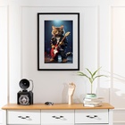 Quadro Gatinho Roqueiro - 60x48cm Moldura Preta