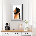 Quadro Gatinhos Abraçados - 60x48cm Moldura Branca