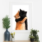 Quadro Gatinhos Abraçados - 60x48cm Moldura Branca