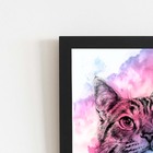 Quadro Gato Animais Pets Arte Aquarela Moldura 60x40cm