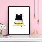 Quadro Gato Antidepressivo 33x24cm Moldura:madeira Preta