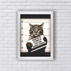 Quadro Gato Atirei O Pau Na Dona Chica 33x24cm Moldura:madeir