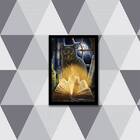 Quadro Gato Bruxo Com Livro 24x18cm - Com Vidro Moldura:madei