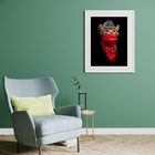 Quadro Gato Cowboy - 60x48cm Moldura:madeira Preta