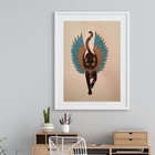 Quadro Gato Egípcio Bastet - 60x48cm Moldura:madeira Preta