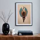 Quadro Gato Egípcio Bastet - 60x48cm Moldura:madeira Preta