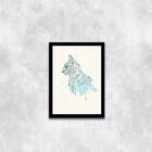 Quadro Gato Geométrico 24x18cm - Com Vidro Moldura:madeira Br