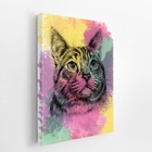 Quadro Gato Pets Animais Arte Aquarela Canvas 30x40cm