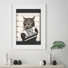 Quadro Gato Surtei - 60x48cm Moldura Branca