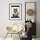 Quadro Gato Surtei - 60x48cm Moldura Branca