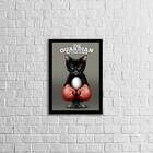 Quadro Gato The Guardian 24x18cm - Com Vidro Moldura:madeira