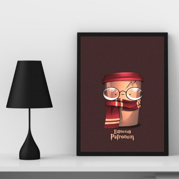 Quadro Geek Café Espresso Patronum 24x18cm Moldura:madeira Pr