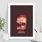 Quadro Geek Café Espresso Patronum 33x24cm Moldura:madeira Br