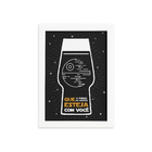 Quadro Geek Jedi Força Cerveja Moldura Branca 22x32cm