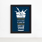 Quadro Geek Jedi Lado da Cerveja Moldura Preta 33x43cm