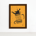 Quadro Geek Jedi Padawan Cerveja Moldura Marrom 33x43cm