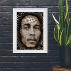 Quadro Geométrico Black Man 60x48cm Moldura:madeira Branca