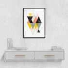 Quadro Geométrico Escandinavo Colorido 24x18cm - Com Vidro Mo