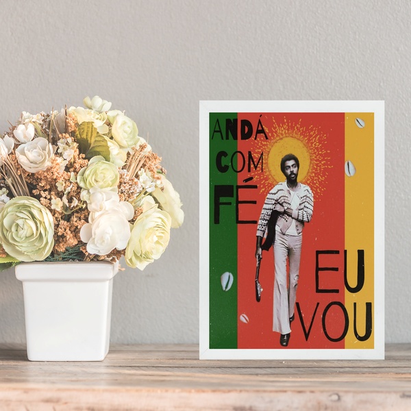 Quadro Gilberto - Andá Com Fé Eu Vou 33x24cm - Com Vidro Mold