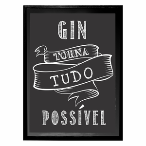 Quadro Gin Tudo E Possivel Preto 27x37cm Leroy Merlin