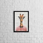 Quadro Girafa Intelectual 33x24cm - Com Vidro Moldura:madeira