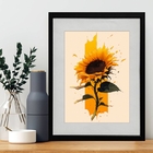 Quadro Girassol Art Street 60x48cm Moldura Preta