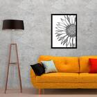 Quadro Girassol Preto E Branco 24x18cm - Com Vidro Moldura:ma