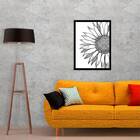 Quadro Girassol Preto E Branco 45x34cm - Com Vidro Moldura:ma
