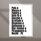 Quadro Gírias De Recife - Pernambuco 24x18cm Moldura Preta