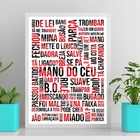 Quadro Gírias De Sp Branco Vermelho Preto 24x18cm Moldura:mad