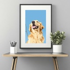 Quadro Golden Retriever - 60x48cm Moldura Branca
