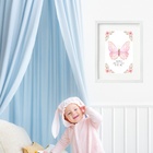 Quadro Grande Salmo Borboleta Rosa - 60x48cm Moldura Preta