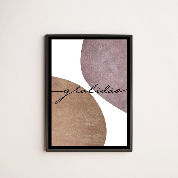 Quadro Gratidão Abstrato Roxo 45x34cm - Com Vidro Moldura:mad