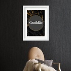 Quadro Gratidão Dourado Com Preto - 60x48cm Moldura:madeira B
