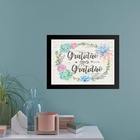 Quadro Gratidão Gera Gratidão - Horizontal 45x34cm - Com Vidr