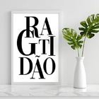 Quadro Gratidão Preto E Branco 33x24cm - Com Vidro Moldura:ma