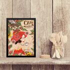 Quadro Gravura Café Mulher Vintage 45x34cm - Com Vidro Moldur