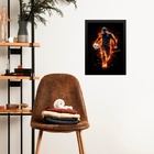 Quadro Gravura Jogador Futebol 45x34cm - Com Vidro Moldura Br