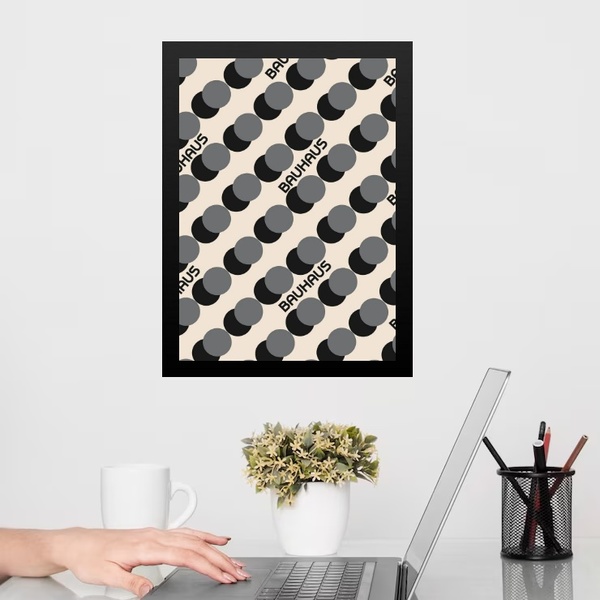 Quadro Grey Bauhaus Vintage Poster - Scrolling Dots 24x18cm M