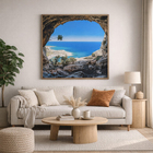 Quadro Gruta Marrom com Vidro 100x100cm Arte Própria