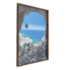 Quadro Gruta Marrom com Vidro 100x100cm Arte Própria