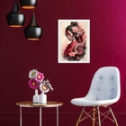 Quadro Gueixa Com Dragão 45x34cm - Com Vidro Moldura:madeira