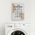 Quadro Guia Da Lavanderia Marrom E Branco 33x24cm - Com Vidro