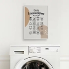 Quadro Guia Da Lavanderia Marrom E Branco 33x24cm Moldura:mad