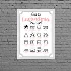 Quadro Guia Da Lavanderia Rosa 24x18cm Moldura:madeira Branca